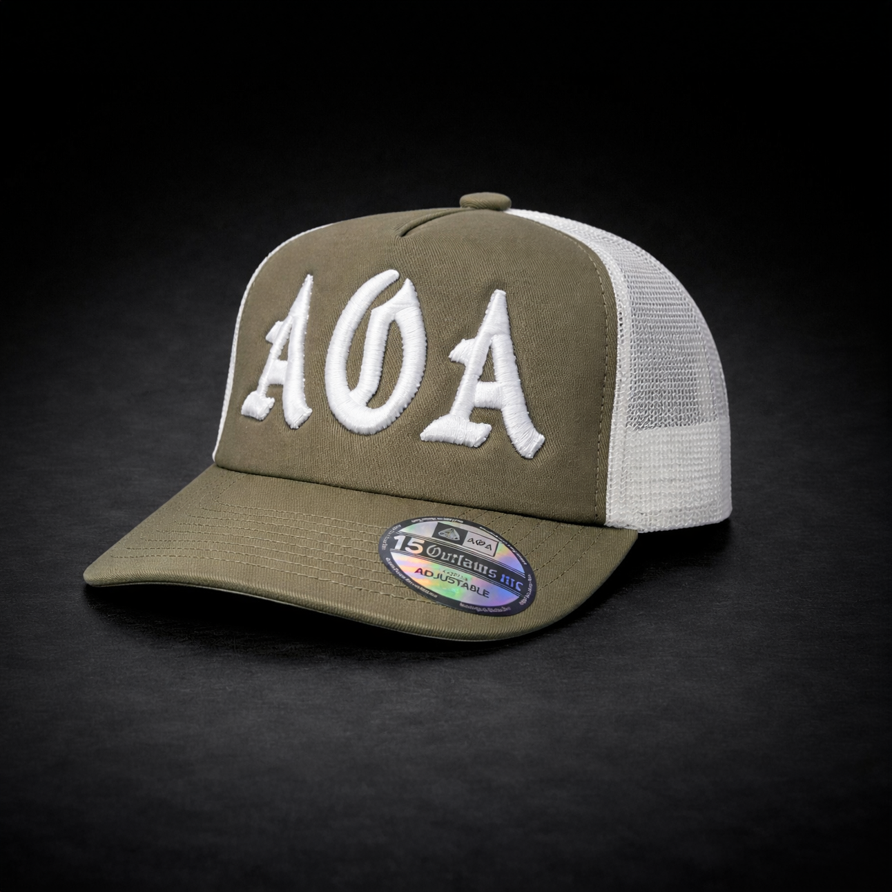 Casquette AOA Kaki and White broderie 3D