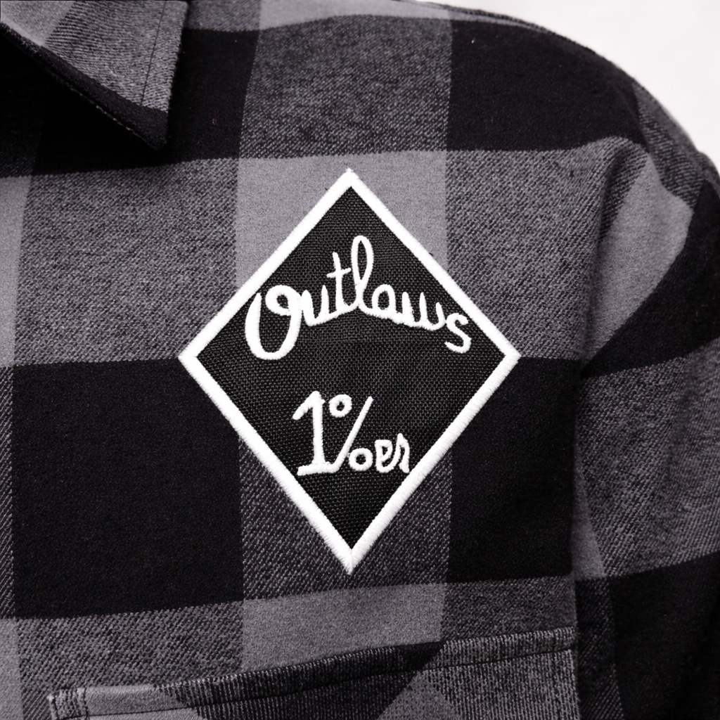 Chemise Flannel Black/Gray brodé Shirt Light Longsleeve