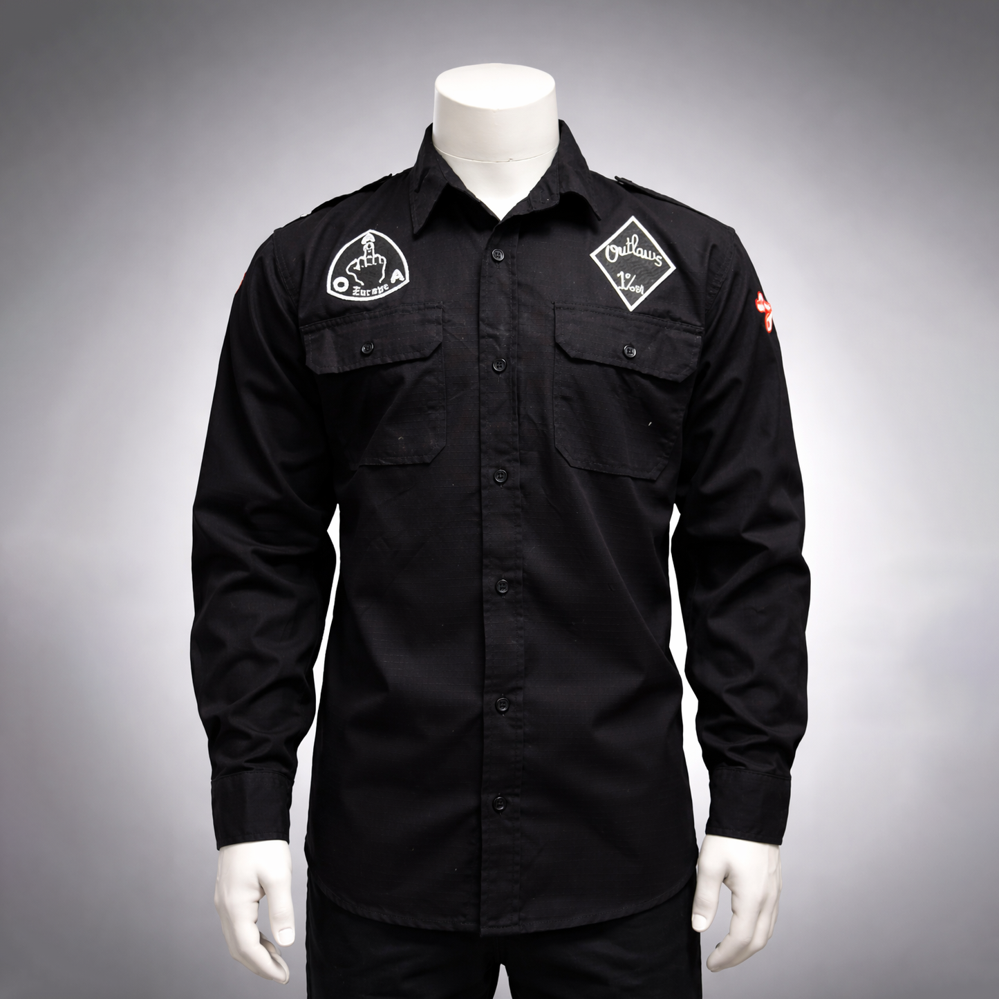 Chemise Noire brodé Ripstop Long Sleeve